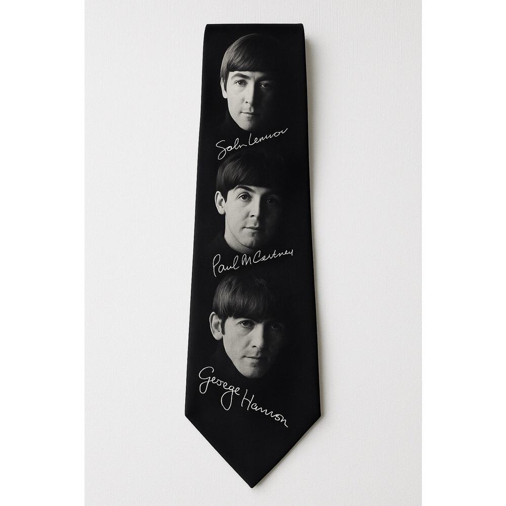 Vintage The Beatles Signature Tie by Ralph Marlin — Made in USA